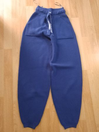 BRUSNIKA Crafted Designer Strickhose edle Hose Blau Gr.M NEU