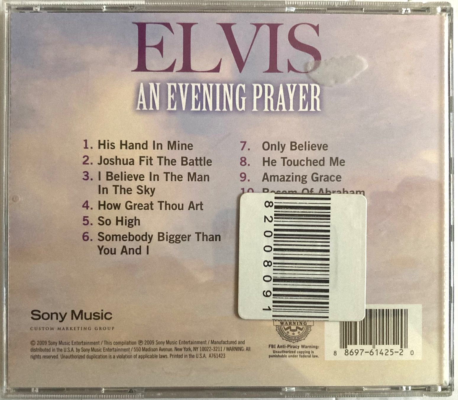 CD: ELVIS PRESLEY - AN EVENING PRAYER – Usato da Poliez-Pittet venduto da Newtown-Records 1