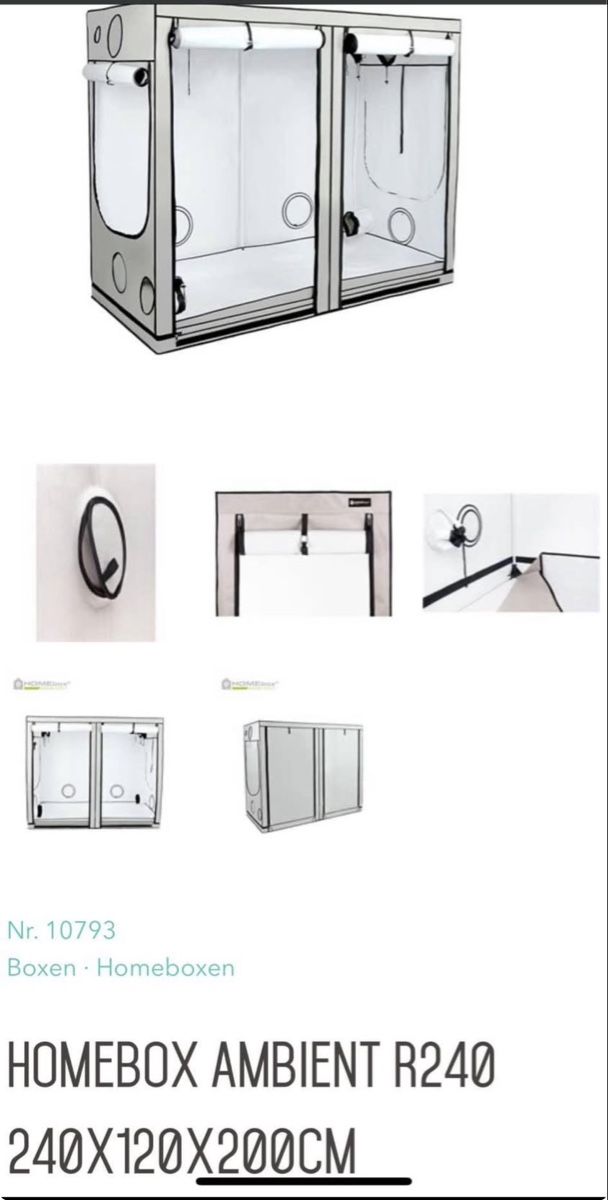 Growbox Altro: Growbox 240x120x200 – Usato da Winterthur venduto da Burrows13 1