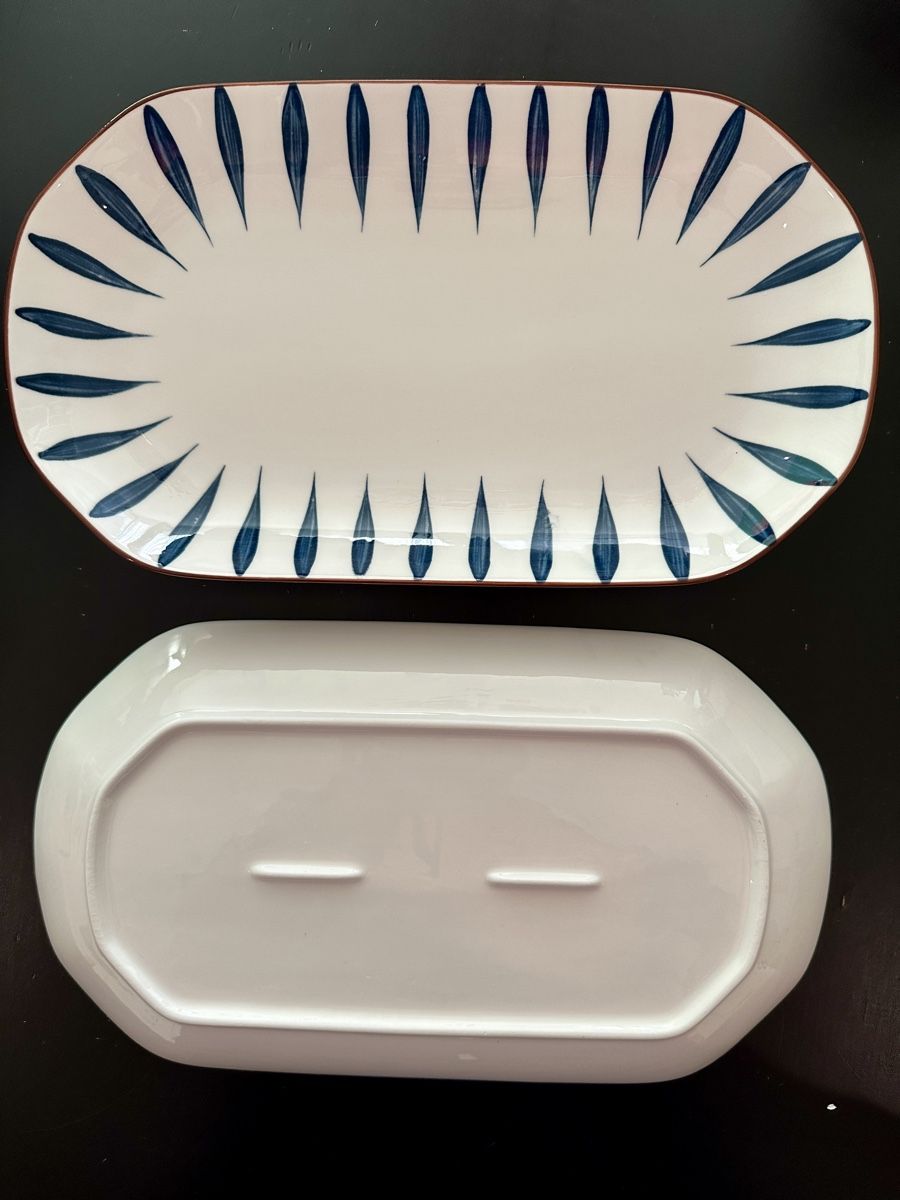 Geschirrsets: 2x Oval Serving Platters, Blue Leaf Pattern, Unique – Neu (gemäss Beschreibung) aus Gattikon von Sarahs_Schatzkammer 3