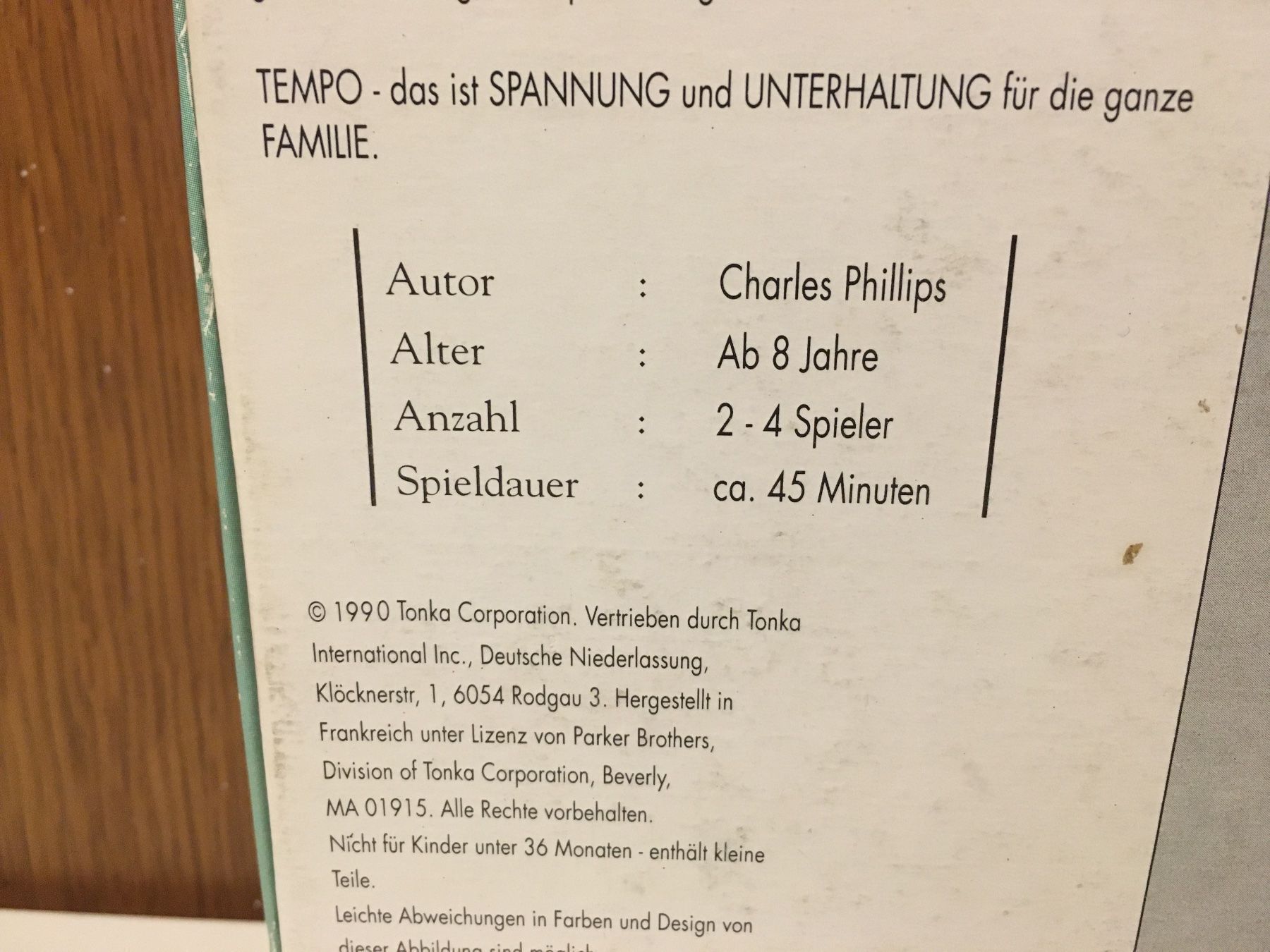 Parker Giochi: Tempo - Spiel von Parker - 1990 – Usato da Andwil SG venduto da Rainboli 4