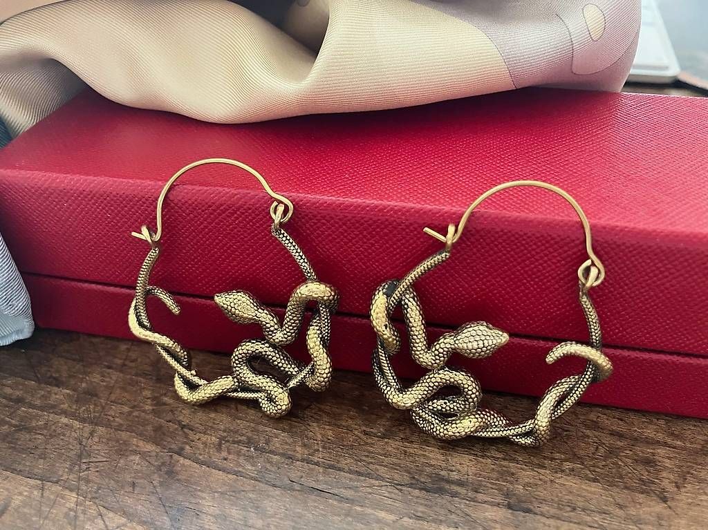 Ohrringe & -stecker: Spektakuläre Ohrringe, Schlangen, Messing patiniert – Gebraucht aus St. Gallen von jbr_q7tx 3