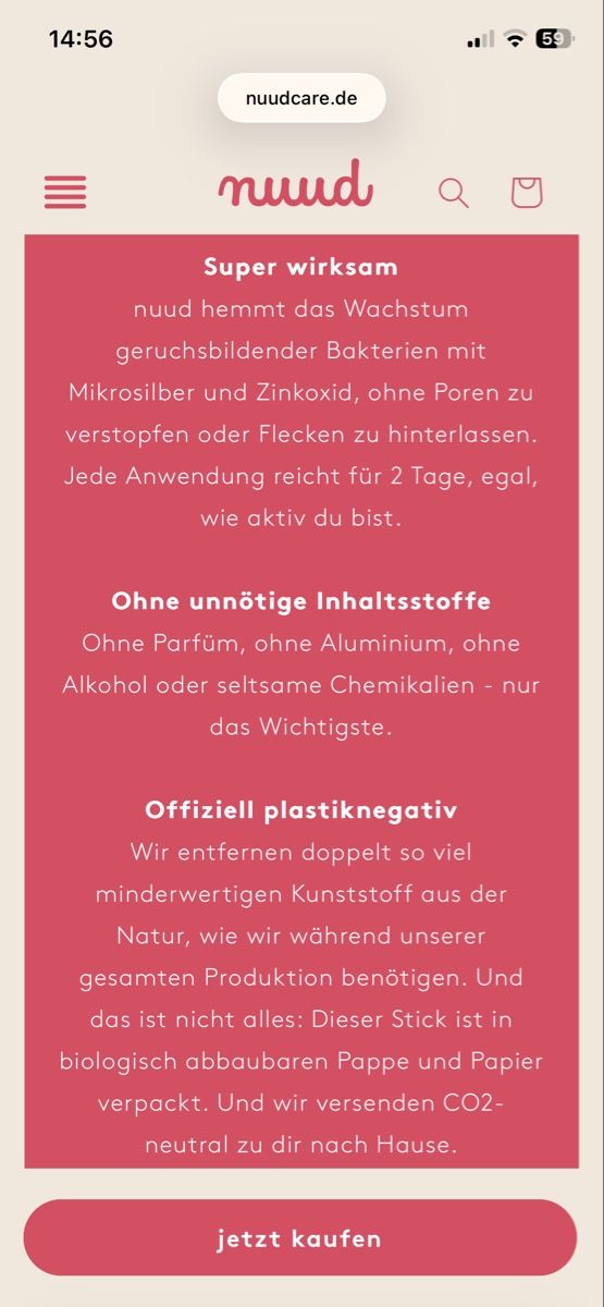 Sonstige Körperpflege: Nuud - veganer Deo – Neu und originalverpackt aus Bern von Nstoff 5