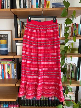 Langer Strickrock rot