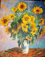 nterpretation des Gemäldes von Monet Sonnenblumenstrauß