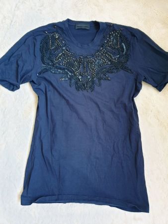 DIESEL BLACK GOLD M 38 L S T-SHIRT PAILETTEN TOP ZU JEANS