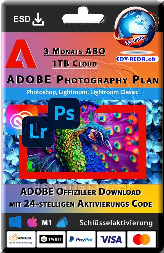 Adobe Applications: Adobe Photoshop Lightroom ABO PC/Mac 3 Mon. ABO Original Key – Neuf (Voir description) à Langenthal par Reda
