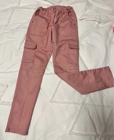 Pantalon cargo rose pour fille, taille ajustable! Taille 146