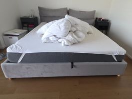 Bettgestell mit Bettkasten grau 180x200cm