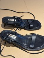 Jil Sander Sandals Black Lace-up Kitten Heel Used Size 38