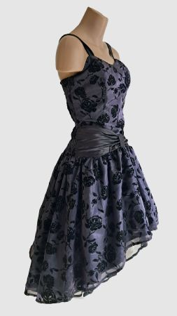 Wunderschönes Partykleid Gr.42 lilablau mit Glitzer Vokuhila