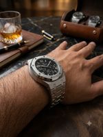 Pagani Design Herren Uhr Chronograph Stahlarmband schwarz