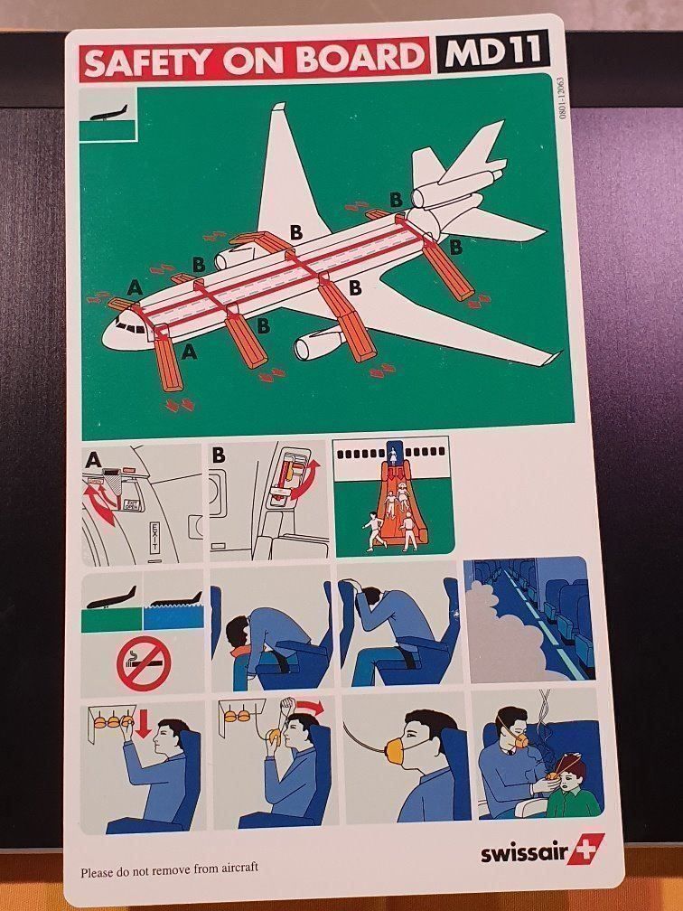 Cartoline: SWISSAIR SAFETY CARD MD-11 – Usato da Glattfelden venduto da hbct