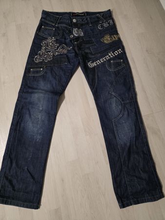 Herren Cipo & Baxx Jeans blau Stickerei Grösse W33 L32