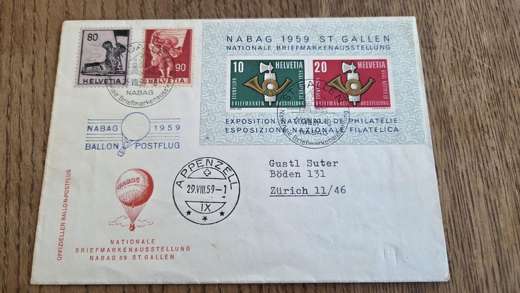 Tous les timbres: 1959 NABAG Ballon Postflug – D'occasion à Arni AG par Moth68
