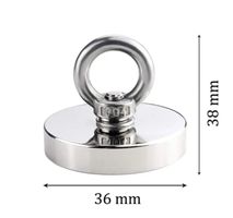Starker Neodym Magnet mit Öse, 36mm Durchmesser 40kg