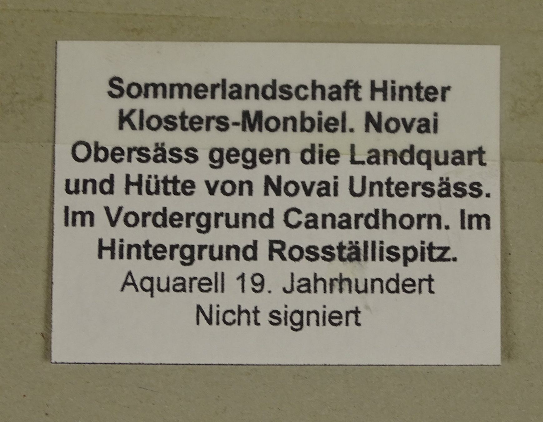 Dipinti: HINTER KLOSTERS-MONBIEL, AQUARELL – Usato da Grüningen venduto da Kartensammler 8