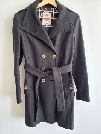 Juicy Couture size Medium trench coat black