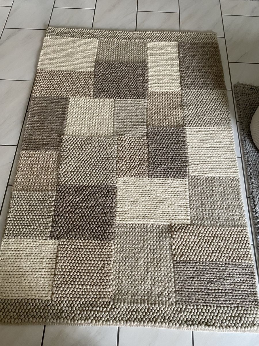 Teppiche: Handwebteppich Nordic 130x190cm, Wolle/Baumwolle, Beige – Neu (gemäss Beschreibung) aus Oberhasli von lufl01