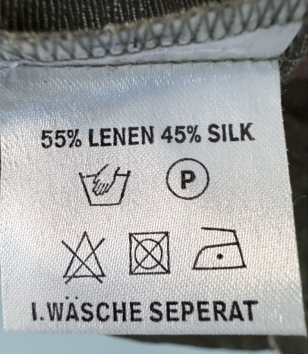 Camicette: Leinen Seide Bluse Gr. M| schimmernd Olivgold – Usato da Einsiedeln venduto da kalliopee 4
