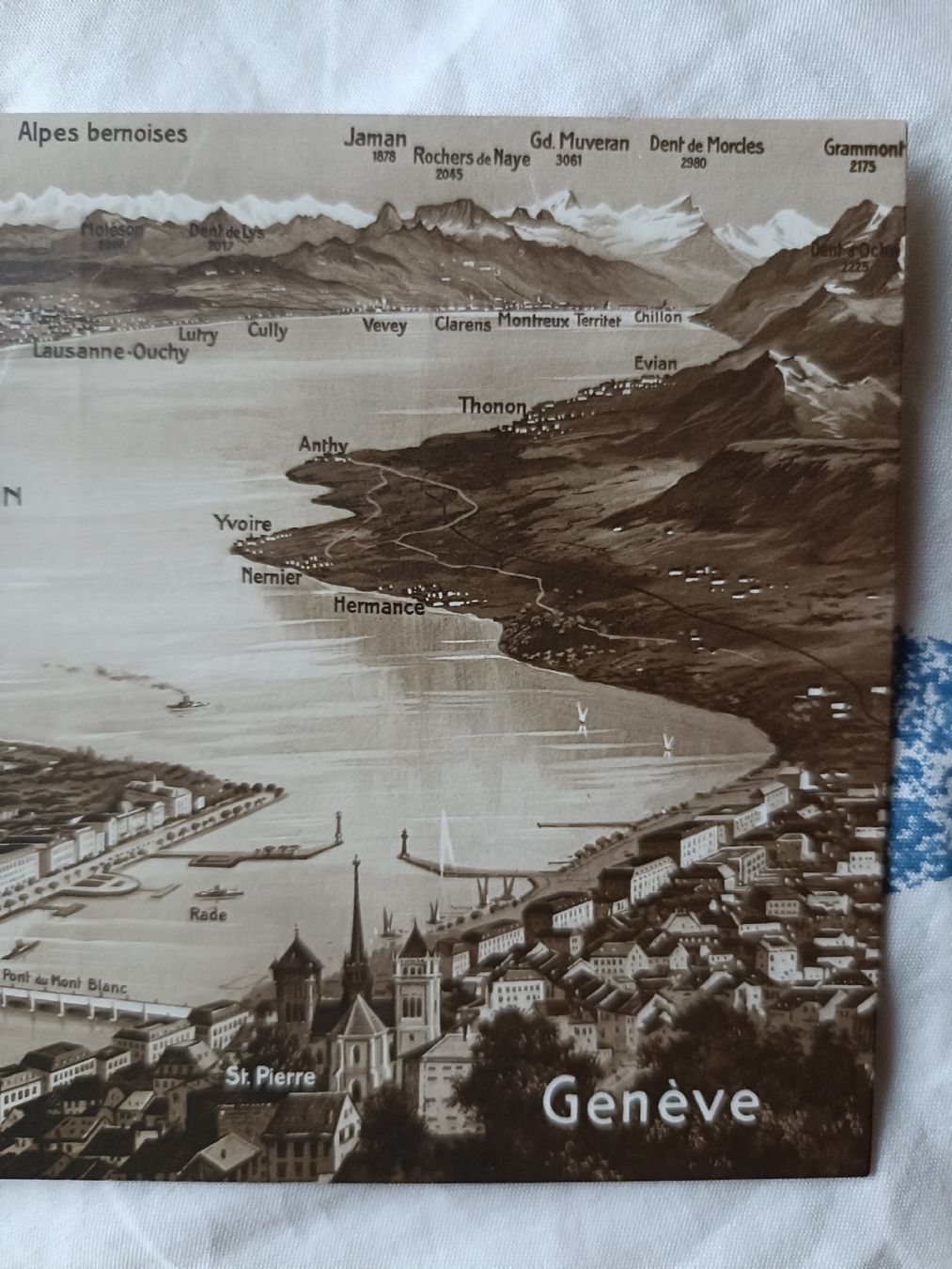 Cartoline postali: Alte Ansichtskarte Genfersee/Lac Léman,Kupferstich Top – Nuovo (secondo la descrizione) da Sargans venduto da Polifemo58 2