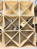 12 Massivholz-Weinregale – 9× 4er + 3× 12er – modular