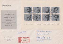 BRD 1964: FDC Block Widerstand - Kat. 100.--
