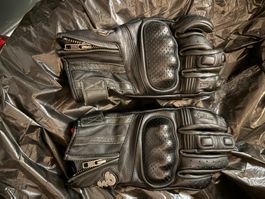 Spirit Motors Leder Motorradhandschuhe schwarz