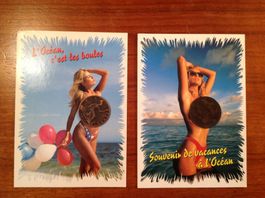 AK vintage erotique erotik clin d'oeil sur l'océan