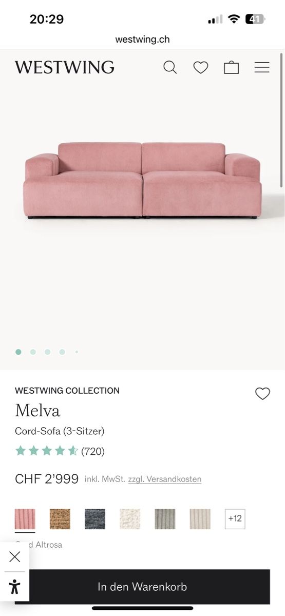 Westwing Divani: Sofa Melva (Drei Sitze) – Usato da Rorschach venduto da amm_y6rd 6