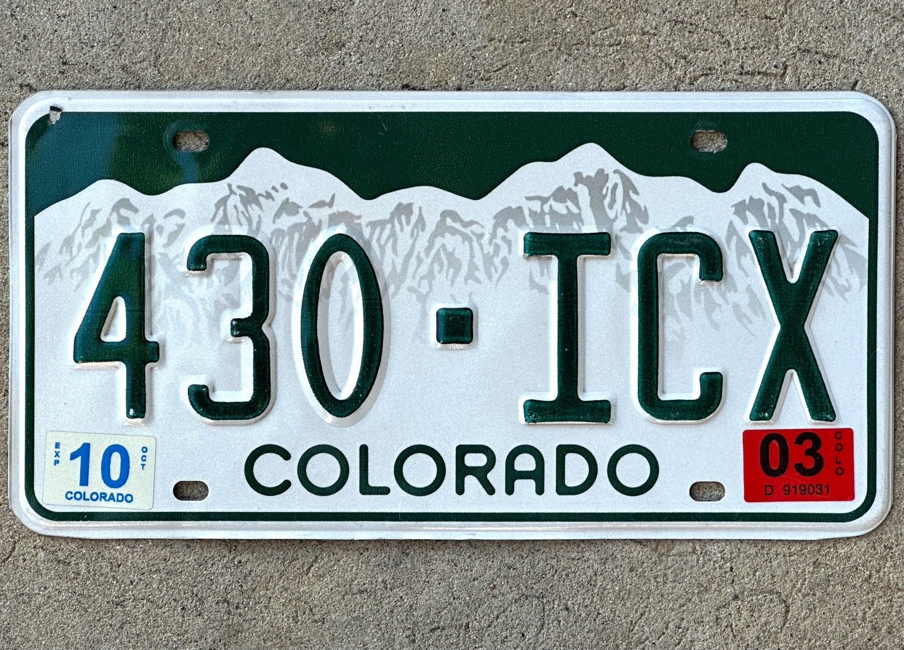 Schilder: Alte Autonummer Amerika Colorado 2003 – Gebraucht aus Seltisberg von quadartswiss