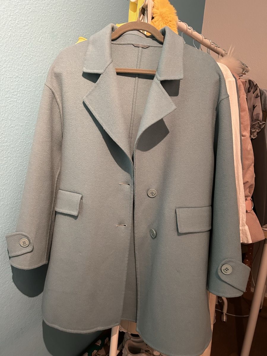 Cappotti: Stylish Light Blue/Green Wool Blend Coat – Nuovo (secondo la descrizione) da Zürich venduto da Mmmico 2
