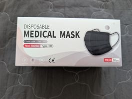 Schutzmasken medizinisch schwarz 50 Stk. neu