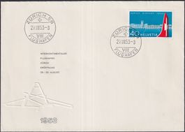 1953, Nr.313, sauberer adressloser FDC Flughaften Zürich