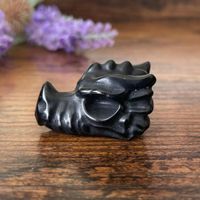 ✲ Obsidian Drachen Kopf Skulptur ✲ 15g / 34mm Dragon Carving