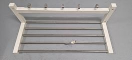 Wandgarderobe mit 5 Haken und Ablage weiss Metall