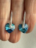 Blaue Swarovski Crystal Ohrringe NEU