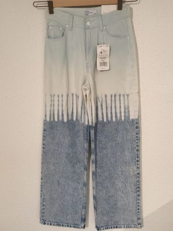 Bershka Damen Jeans, Gr. 34, Wide Leg, Sommer Look! R24