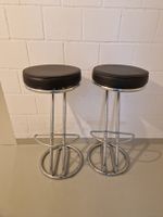 Barhocker 2er Set Chrom Lederimitat Schwarz 80cm H
