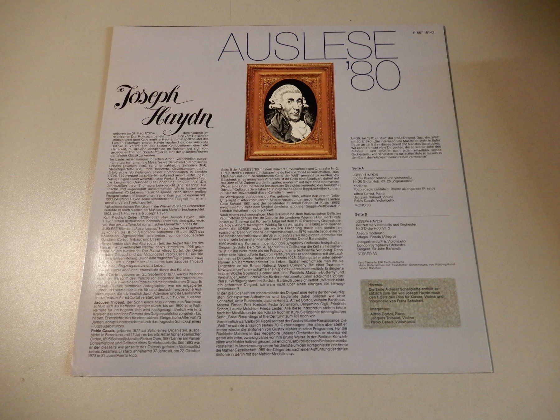 Dischi in vinile: Joseph Haydn – Auslese '80 – Usato da Erstfeld venduto da Mario_boe0 1
