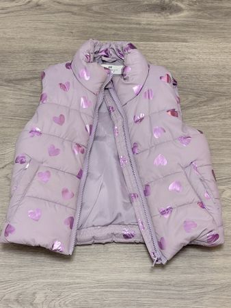 H&M Mädchen Gilet, 98-104, Herzmotiv, lila