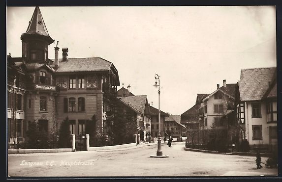 Cartoline postali: Langnau i. E., Hauptstrasse mit Haus des – Usato da Berlin venduto da bartko-reher