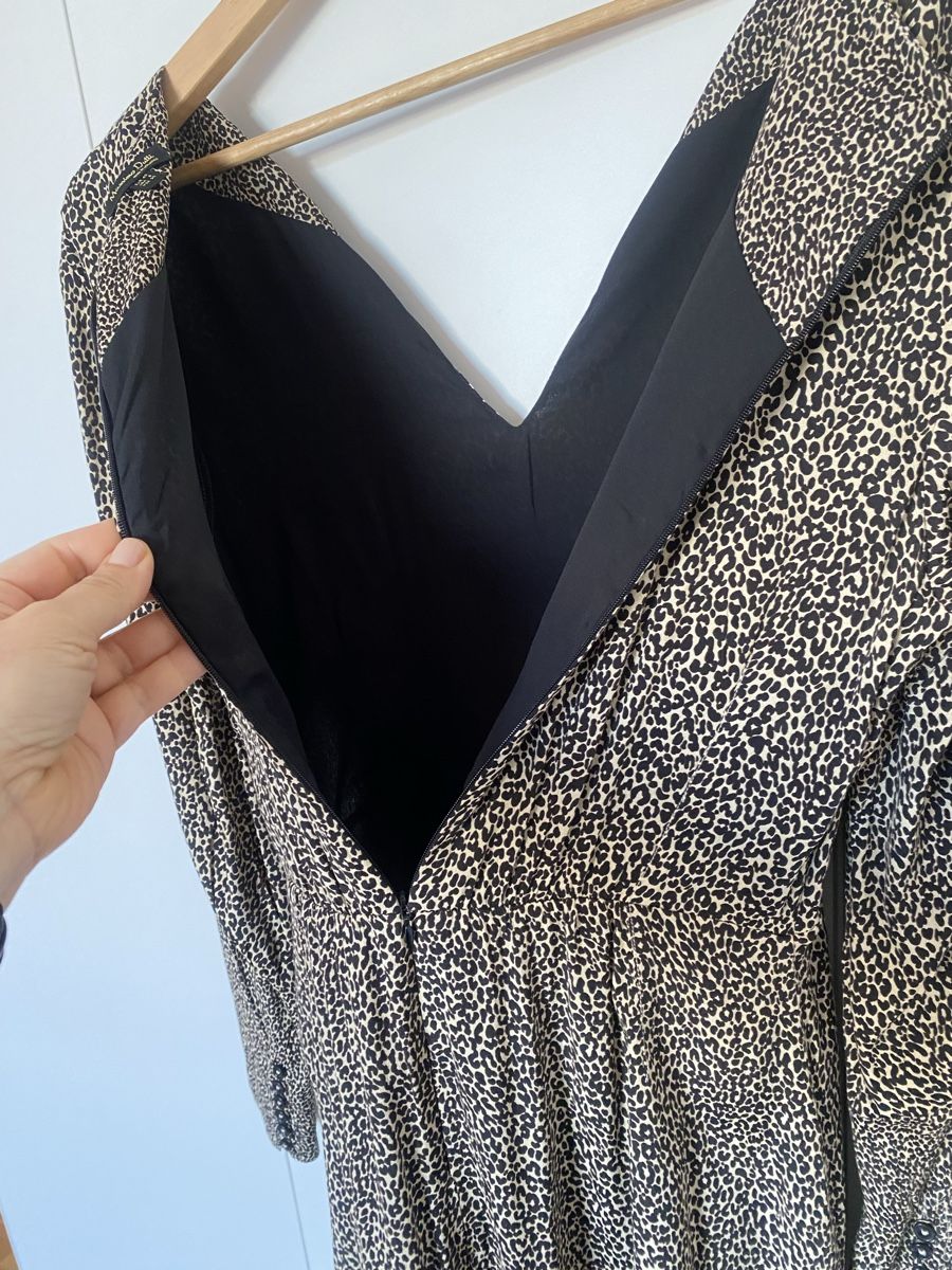 Massimo Dutti Vestiti: Massimo Dutti Leopard Print Midi Dress, Size 40. Chic! – Nuovo (secondo la descrizione) da Herrliberg venduto da non_5qdb 8