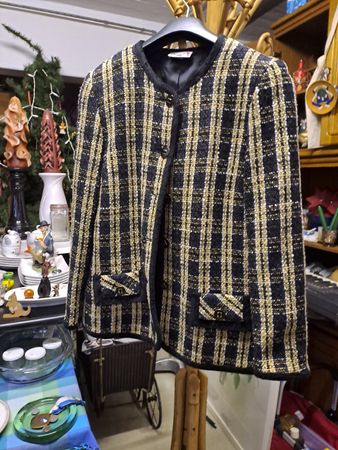 Elegante Damen Tweed Jacke, kariert, Grösse M - Herbstlook