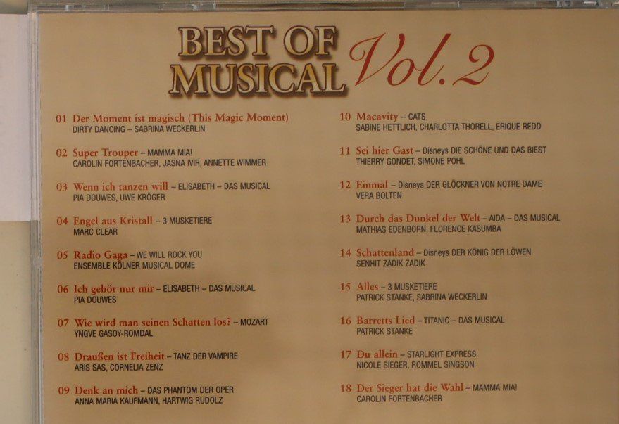 CD: Best of Musical Vol. 2 – Usato da Luzern venduto da CONTENTI 2