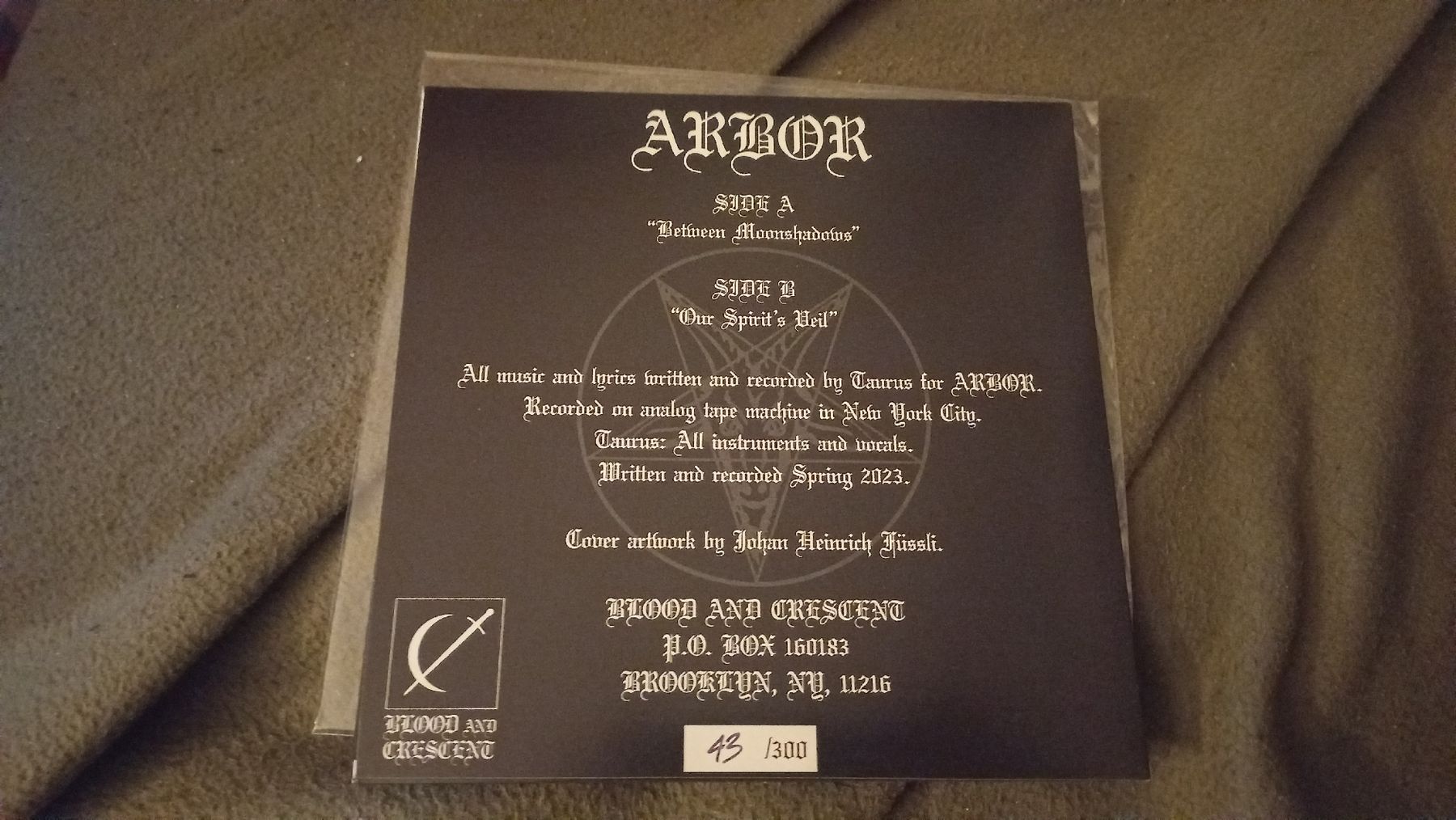 Dischi in vinile: ARBOR - Between Moonshadows..Vinyl Single Black Metal  – Usato da Olten venduto da Donatello1984 1