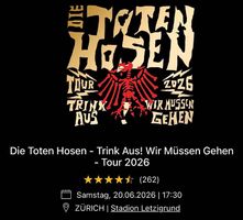 Toten Hosen Tickets 2x Stehplatz zum Originalpreis