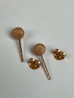 Ohrstecker Kugel, 5mm Glitzerkugel, Rotgold