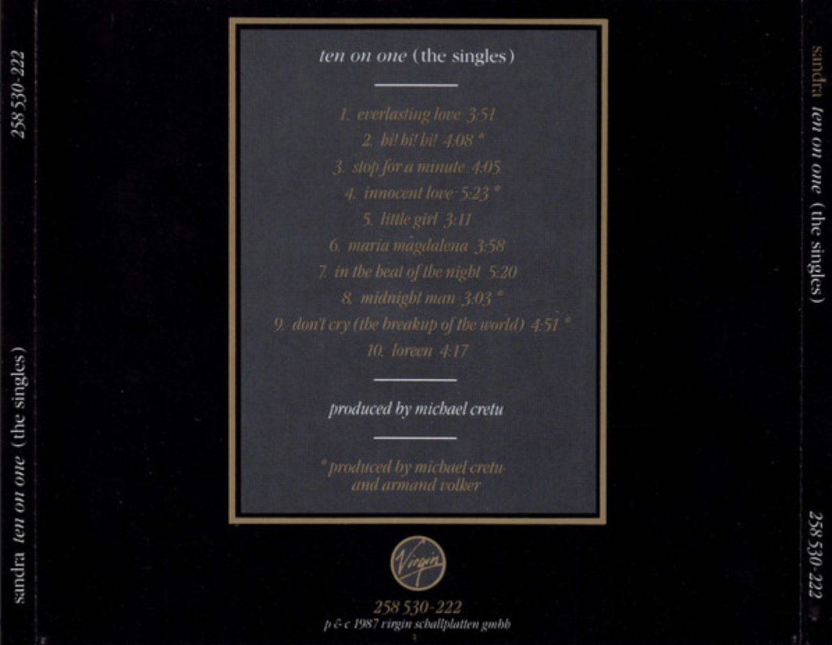 CD: Sandra - ten on one (The Singles) – Usato da Brunnen venduto da Barfly5 1