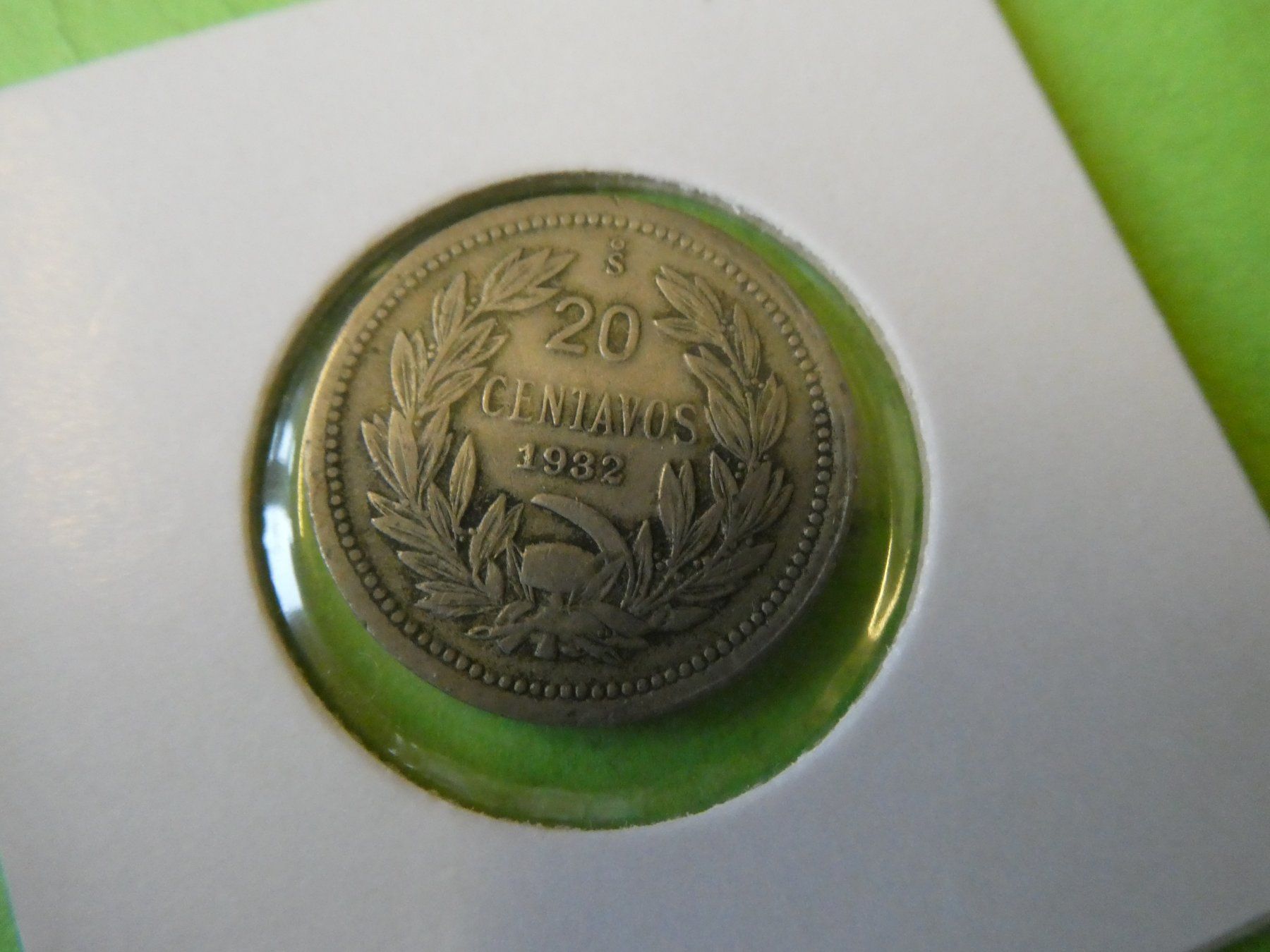 Toutes les monnaies: Chile 1932, 20 Centimos – D'occasion à Hinterforst par Rohusri 1